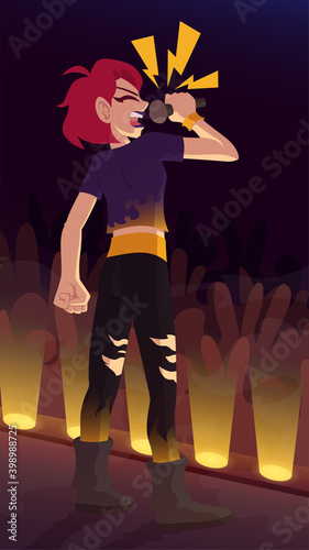 Rock singer performing on the stage
