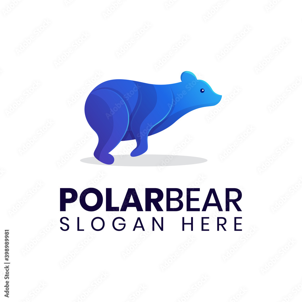 Polar bear jump logo template