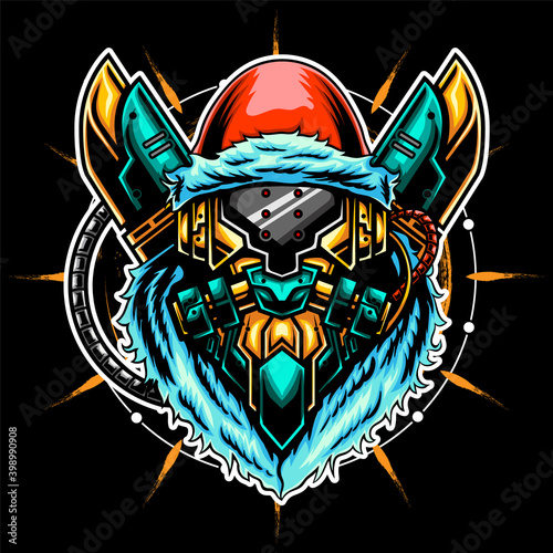 robo santa vector illustration
