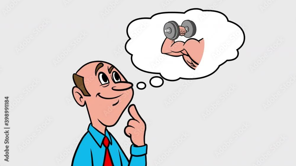 Man thinking about Bodybuilding - 4k Animation with Alpha Channel, no background. Man thinking about Bodybuilding - 4k Animation with Alpha Channel, no background.