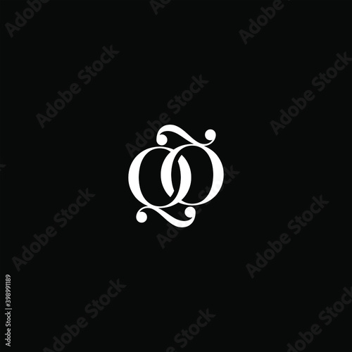 Q Q letter logo creative design on black color background. qq monogram