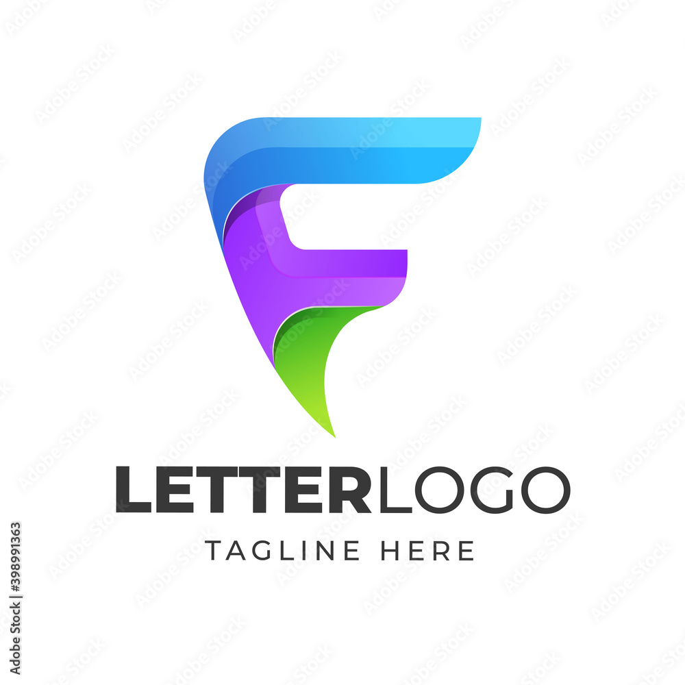 Colorful letter F logo design Colorful letter F logo design