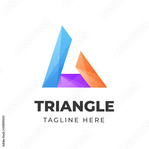 Free Download Colorful triangle letter a logo, modern initial letter logo design - GFXLoad