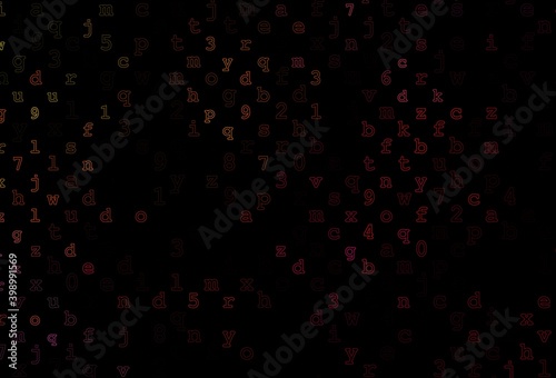 Dark Pink, Yellow vector texture with ABC characters. © Dmitry