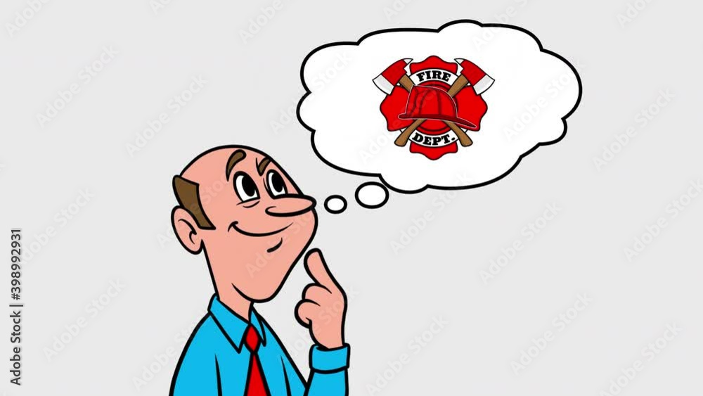Man thinking about Firefighter Badge - 4k Animation with Alpha Channel, no background. Man thinking about Firefighter Badge - 4k Animation with Alpha Channel, no background.