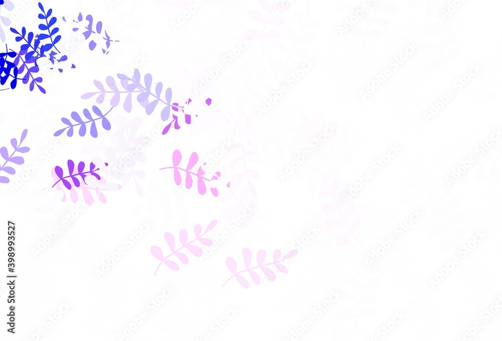 Light Pink vector elegant wallpaper with leaves.