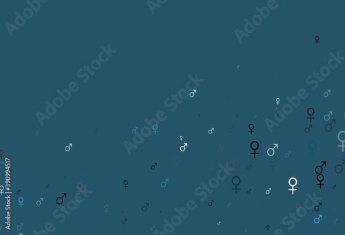Light blue vector backdrop with gender signs.
