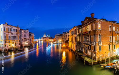 Grand Canal and Basilica Santa Maria della Salute in Venice  Italy