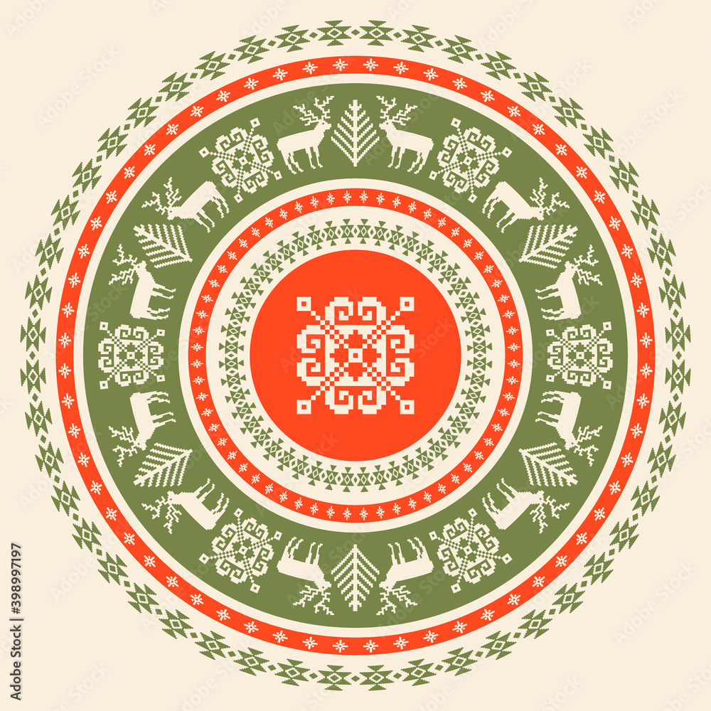Circular Christmas pattern