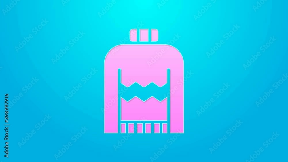 Pink line Christmas sweater with norwegian ornaments and holidays decorations icon isolated on blue background. Knitted winter jumper. 4K Video motion graphic animation Pink line Christmas sweater with norwegian ornaments and holidays decorations icon isolated on blue background. Knitted winter jumper. 4K Video motion graphic animation