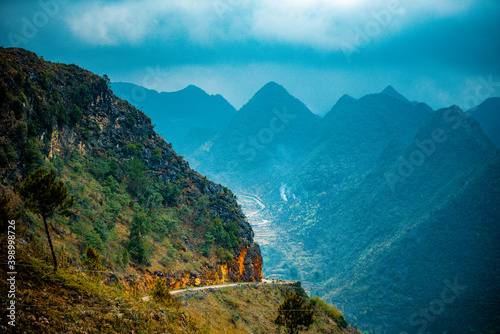 Beautiful landscapes with mountain and house in Ha Giang, Vietnam