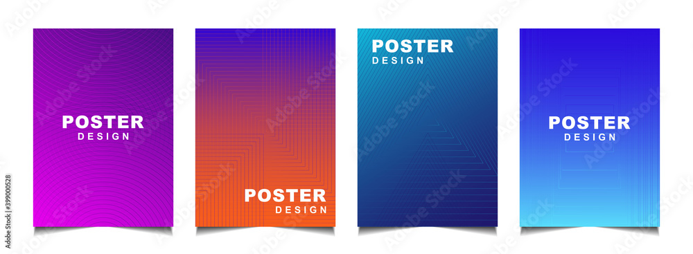 Set of trendy gradient cover design abstract background template with dynamic soft colorful and wavy fluid shapes. Vector a4 layout can use modern poster, flyer, annual report, book, presentation