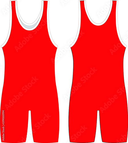 Wrestling Uniform Mock up Sublimated blank template vectors 