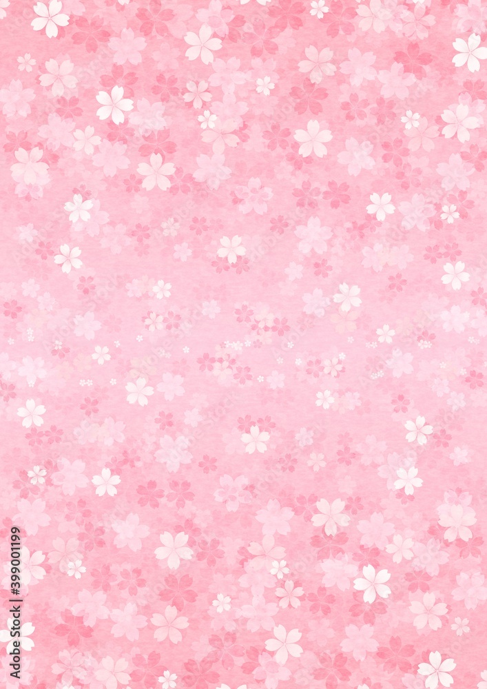 中心から桜の花が上下に広がる縦長の背景イラスト vol.02