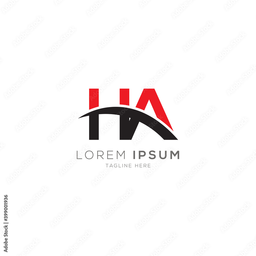 Simple HA latter logo design Simple HA latter logo design