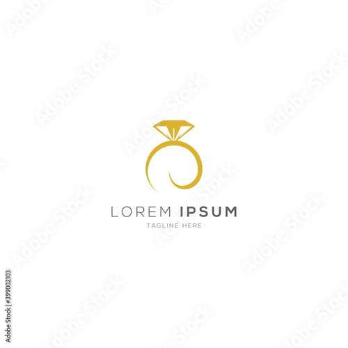 Simple jewelry ring logo design