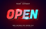 Open text effect with line pattern