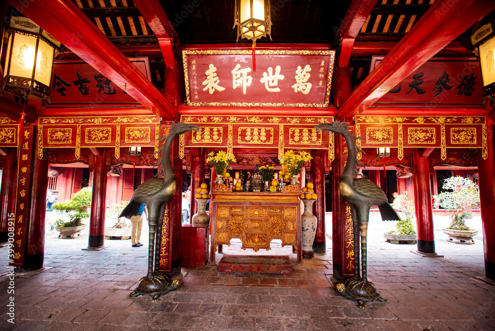 Obraz premium In Complex Temple of Literature of Hanoi.Temple of Literature is also called temple of Confucius