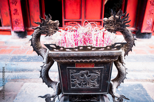 In Complex Temple of Literature of Hanoi.Temple of Literature is also called temple of Confucius photo