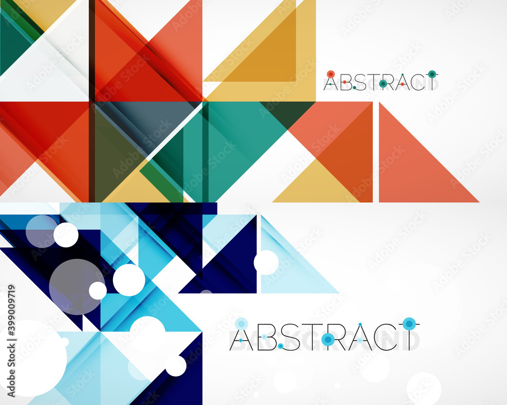 Set of triangle abstract backgrounds. Vector illustration for covers, banners, flyers and posters and other designs