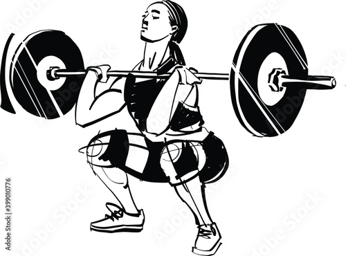 illustration of a weight 
lifting weights