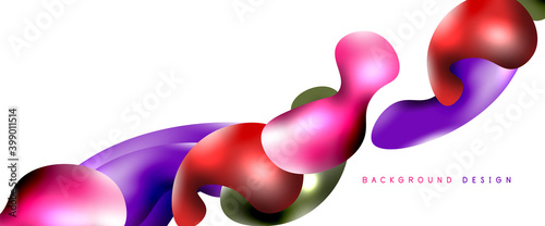Bubbles abstract background. Liquid splashes on white vector template