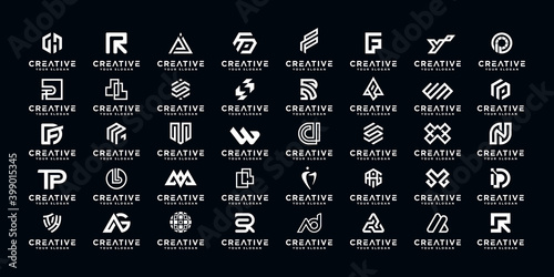 A to Z monogram logo design collection, icon for business of luxury, elegant.