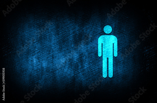 Man icon abstract blue background illustration digital texture design concept
