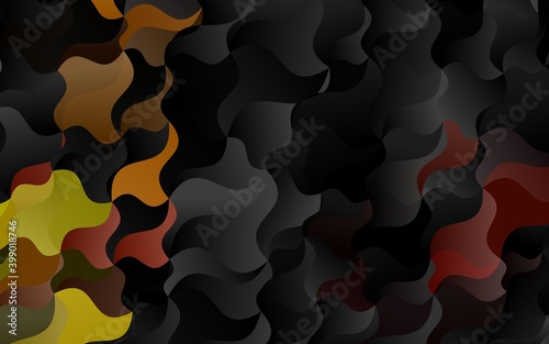 Dark Yellow, Orange vector template with bent lines.