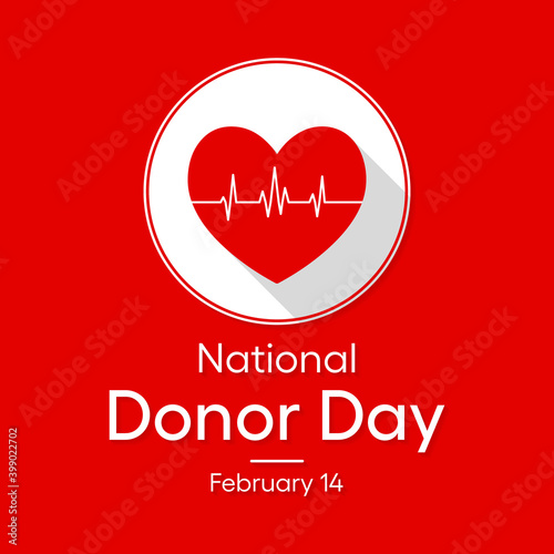 Vector illustration on the theme of National Organ Donor day observed each year on February 14th.