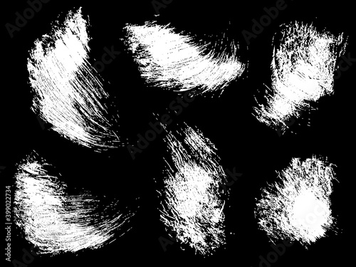 set of vector EPS10 brush stroke stains. Detailing grunge texture. Collection of hand drawn brushes, high quality trace