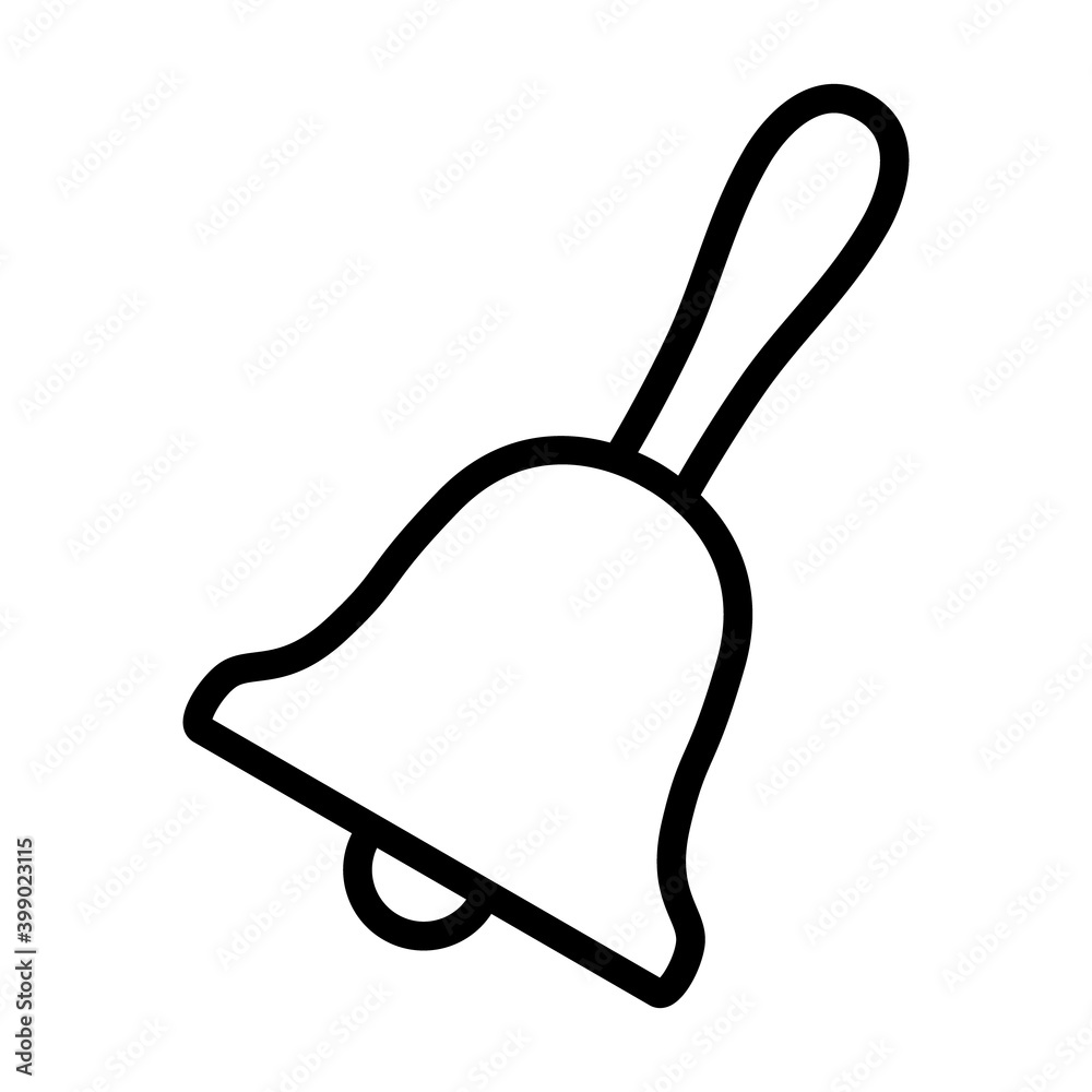 Handbell or hand bell service ringer line art vector icon for apps and