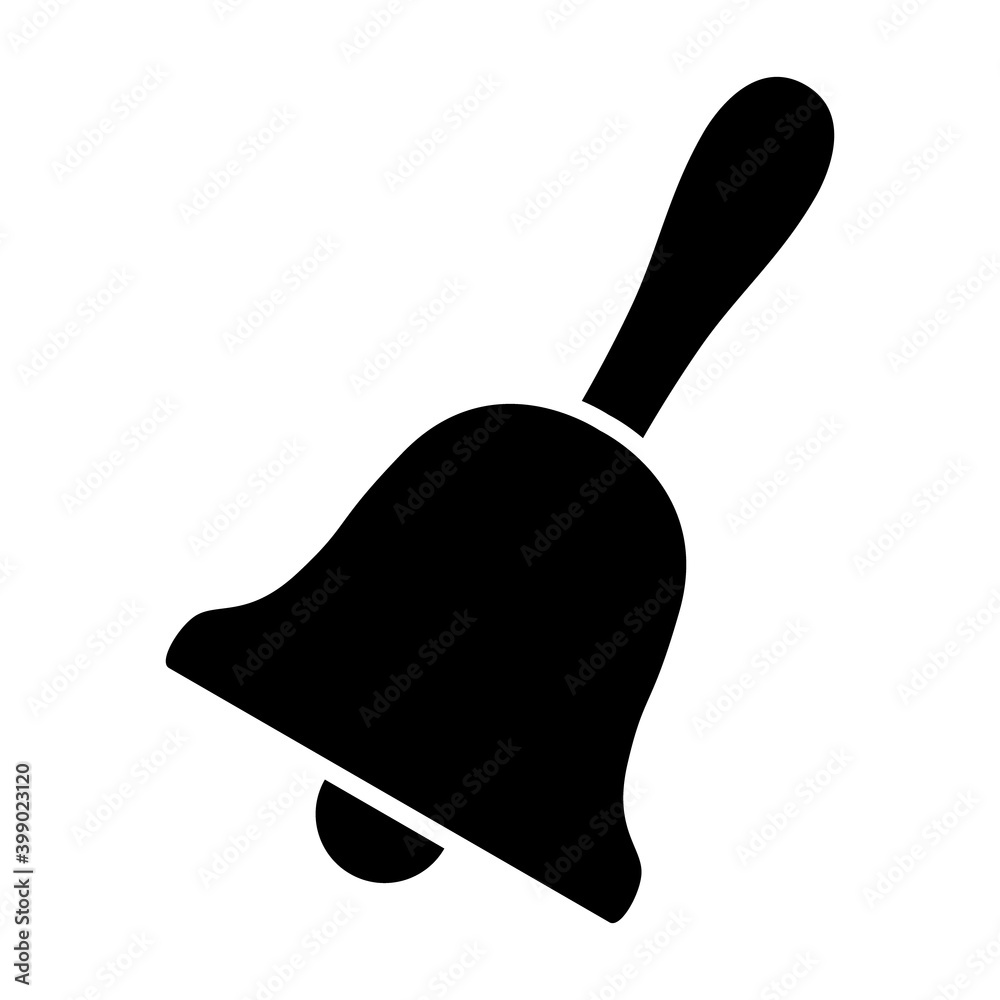 Handbell or hand bell service ringer flat vector icon for apps and