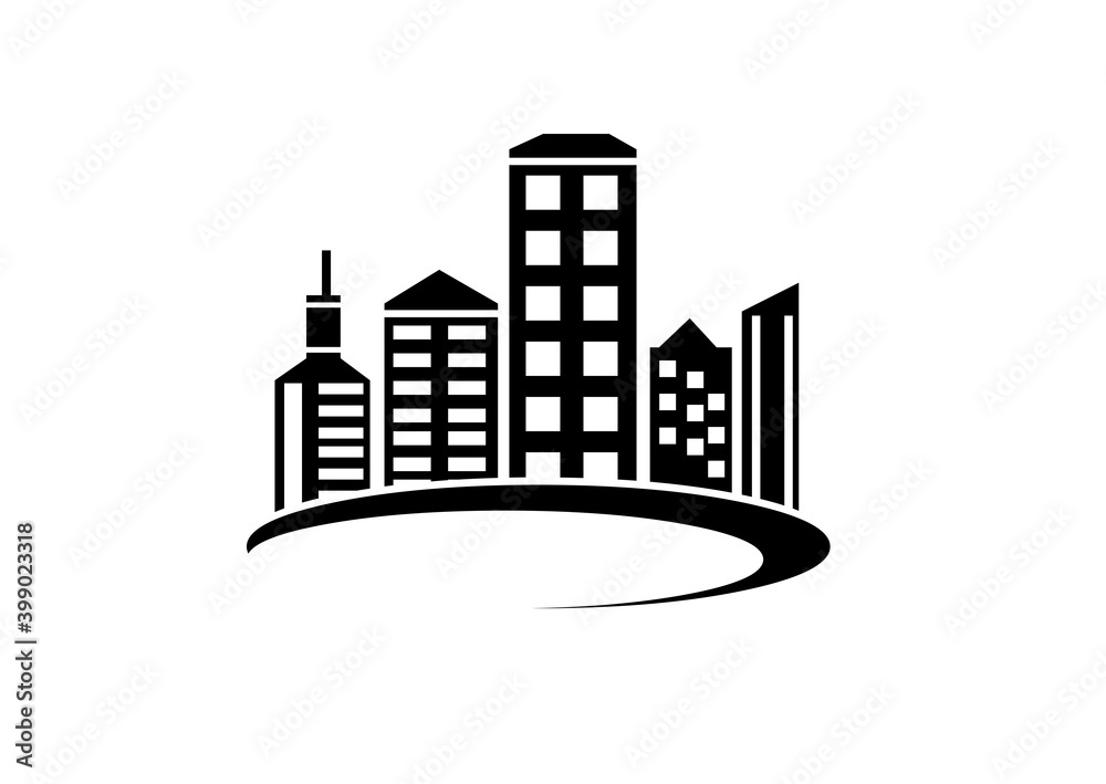 Fototapeta premium Building -logo icon city scape