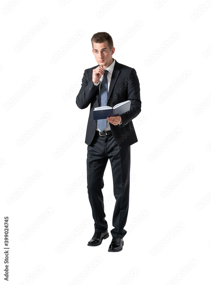 Fototapeta premium Young man with book, isolated