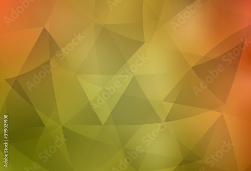 Light Red  Yellow vector abstract mosaic background.