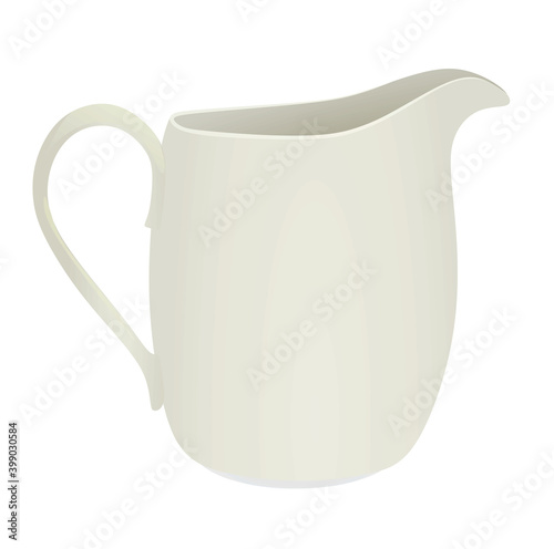 White ceramic pot. vector illustration