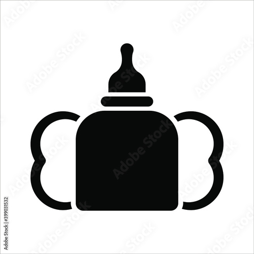 baby milk bottle icon on background. vector eps 10