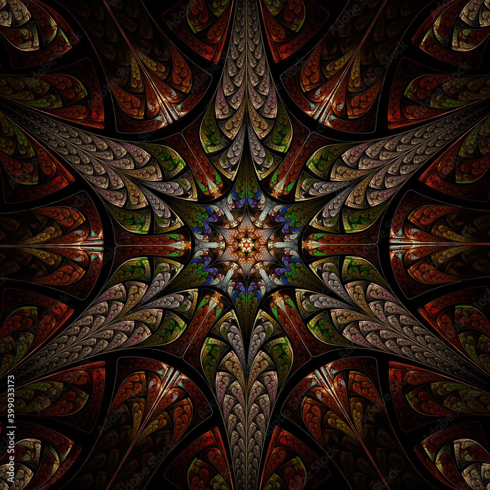 3d effect - abstract hexagonal fractal graphic 