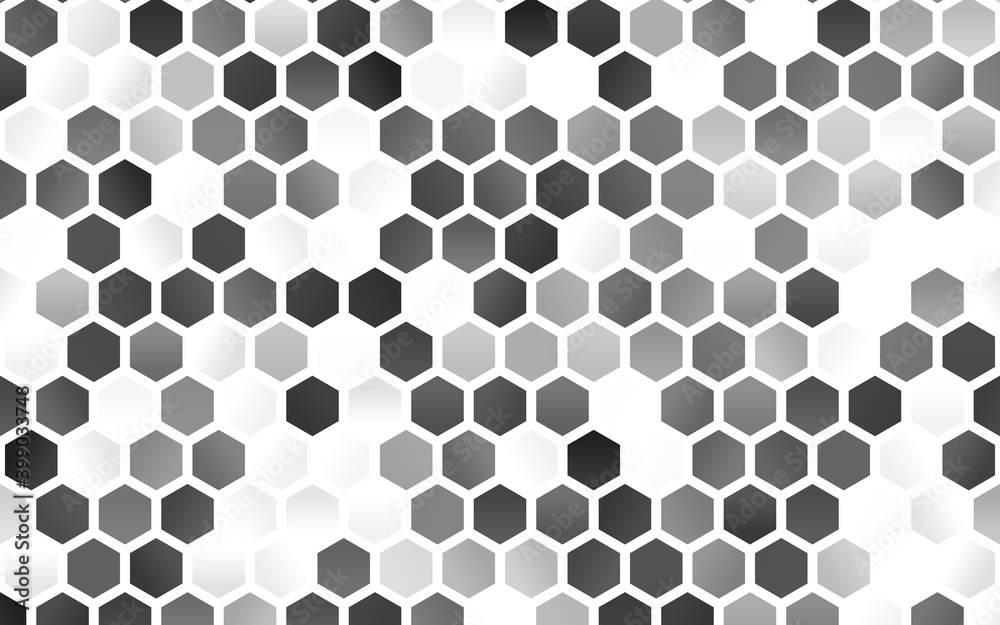Light Silver, Gray vector backdrop with hexagons. Light Silver, Gray vector backdrop with hexagons.