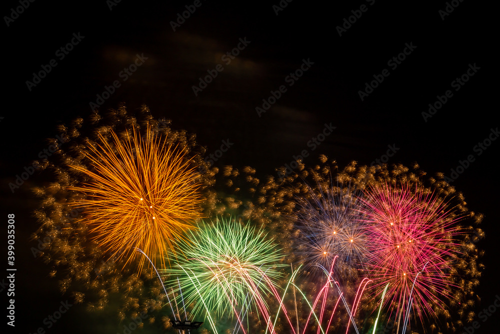 Bursting of Fireworks festival in the night. Bursting of Fireworks festival in the night.