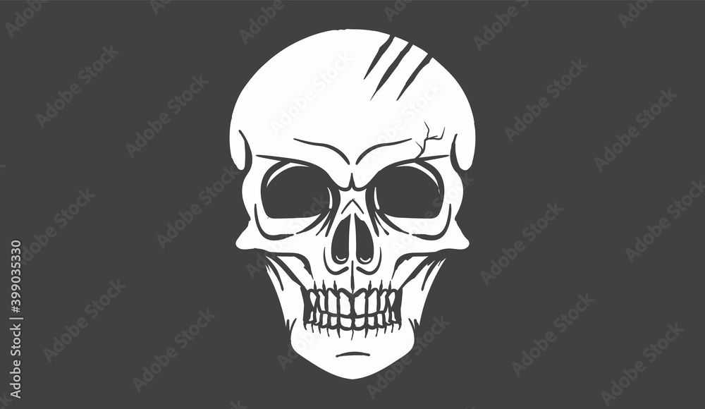 human skull illustration., vector eps10