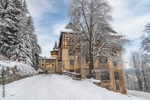 The grand hotel Suedbahnhotel was opened in 1882 after Semmering was made accessible by train. The hotel business ended in the 1960ies.