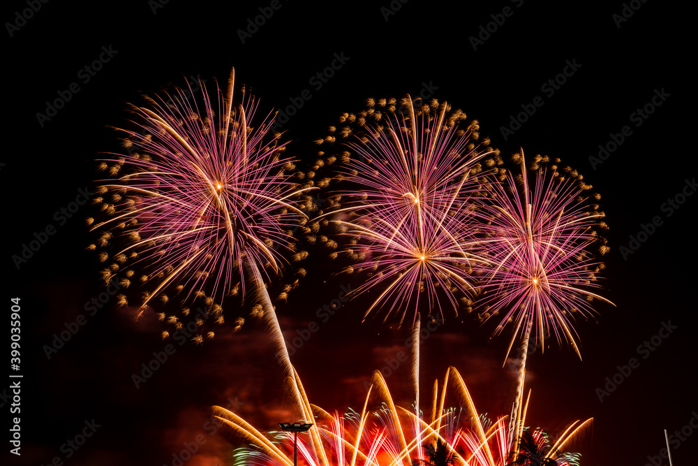 Bursting of Fireworks festival in the night. Bursting of Fireworks festival in the night.