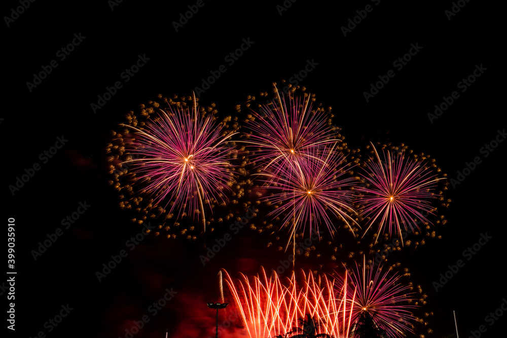 Bursting of Fireworks festival in the night. Bursting of Fireworks festival in the night.