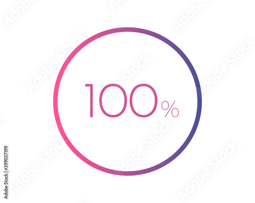 100% percent circle chart symbol. 100 percentage Icons for business, finance, report, downloading