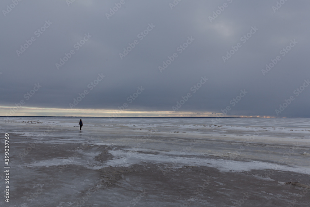 Parnu beach in winter, Estonia