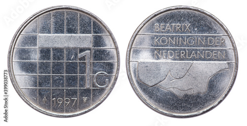 Netherlands guilder coin closeup 1997 © ArtEvent ET