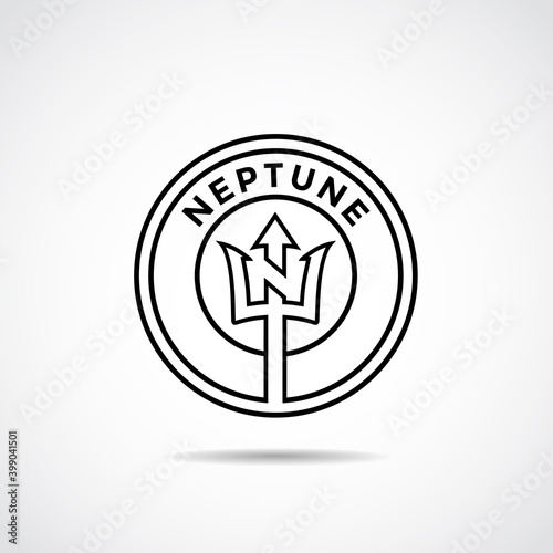 Circle Neptune Logo template. Letter N concept on the trident. Vector Illustrator eps.10