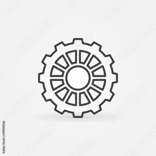 Cog or Gear Wheel outline vector concept icon or design element